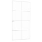 vidaXL Porta Interna Bianca 102x201,5cm Vetro Temperato Alluminio Slim vidaXL Porta Interna Bianca 102x201,5cm Vetro Temperato Alluminio Slim