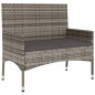 vidaXL Panca da Giardino a 2 Posti con Cuscini in Polyrattan Grigio vidaXL Panca da Giardino a 2 Posti con Cuscini in Polyrattan Grigio