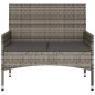 vidaXL Panca da Giardino a 2 Posti con Cuscini in Polyrattan Grigio vidaXL Panca da Giardino a 2 Posti con Cuscini in Polyrattan Grigio