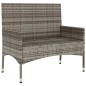 vidaXL Panca da Giardino a 2 Posti con Cuscini in Polyrattan Grigio vidaXL Panca da Giardino a 2 Posti con Cuscini in Polyrattan Grigio