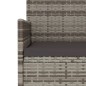 vidaXL Panca da Giardino a 2 Posti con Cuscini in Polyrattan Grigio vidaXL Panca da Giardino a 2 Posti con Cuscini in Polyrattan Grigio