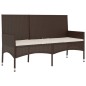 Panca da Giardino a 3 Posti con Cuscini in Polyrattan Marrone Panca da Giardino a 3 Posti con Cuscini in Polyrattan Marrone
