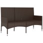 Panca da Giardino a 3 Posti con Cuscini in Polyrattan Marrone Panca da Giardino a 3 Posti con Cuscini in Polyrattan Marrone