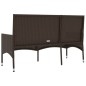Panca da Giardino a 3 Posti con Cuscini in Polyrattan Marrone Panca da Giardino a 3 Posti con Cuscini in Polyrattan Marrone