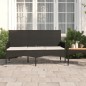 Panca da Giardino a 3 Posti con Cuscini in Polyrattan Nero Panca da Giardino a 3 Posti con Cuscini in Polyrattan Nero