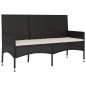 Panca da Giardino a 3 Posti con Cuscini in Polyrattan Nero Panca da Giardino a 3 Posti con Cuscini in Polyrattan Nero