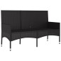 Panca da Giardino a 3 Posti con Cuscini in Polyrattan Nero Panca da Giardino a 3 Posti con Cuscini in Polyrattan Nero