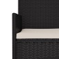 Panca da Giardino a 3 Posti con Cuscini in Polyrattan Nero Panca da Giardino a 3 Posti con Cuscini in Polyrattan Nero