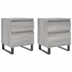 vidaXL Comodini 2pz Grigio Sonoma 40x35x50 cm in Legno Multistrato