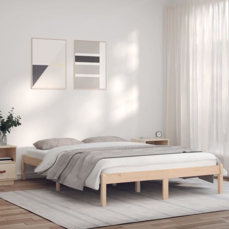 vidaXL Giroletto 135x190 cm Legno Massello di Pino 4FT6 Double