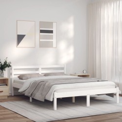 vidaXL Giroletto Bianco 120x190cm Legno Massello Pino 4FT Small Double