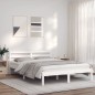 vidaXL Giroletto Bianco 120x190cm Legno Massello Pino 4FT Small Double vidaXL Giroletto Bianco 120x190cm Legno Massello Pino 4FT Small Double