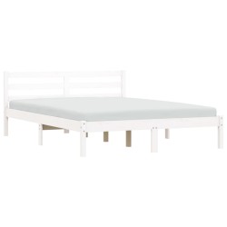 vidaXL Giroletto Bianco 120x190cm Legno Massello Pino 4FT Small Double