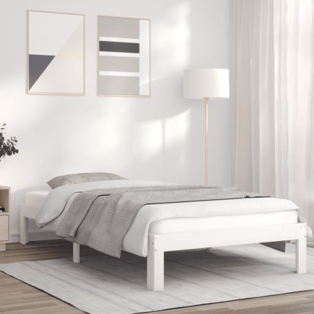 vidaXL Giroletto Bianco 75x190cm Legno Massello Pino 2FT6 Small Single