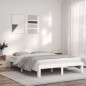 vidaXL Giroletto Bianco 135x190 cm Legno Massello di Pino 4FT6 Double vidaXL Giroletto Bianco 135x190 cm Legno Massello di Pino 4FT6 Double