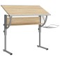 Scrivania Sonoma e Grigio 110x53x(58-87) cm Multistrato Acciaio Scrivania Sonoma e Grigio 110x53x(58-87) cm Multistrato Acciaio