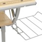 Scrivania Sonoma e Grigio 110x53x(58-87) cm Multistrato Acciaio Scrivania Sonoma e Grigio 110x53x(58-87) cm Multistrato Acciaio
