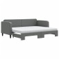 vidaXL Divano Letto Estraibile Materassi Grigio Scuro 80x200cm Tessuto vidaXL Divano Letto Estraibile Materassi Grigio Scuro 80x200cm Tessuto