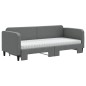 vidaXL Divano Letto Estraibile Materassi Grigio Scuro 80x200cm Tessuto vidaXL Divano Letto Estraibile Materassi Grigio Scuro 80x200cm Tessuto