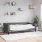 vidaXL Divano Letto con Materasso Grigio Scuro 90x200 cm in Tessuto