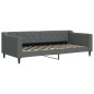vidaXL Divano Letto con Materasso Grigio Scuro 90x200 cm in Tessuto