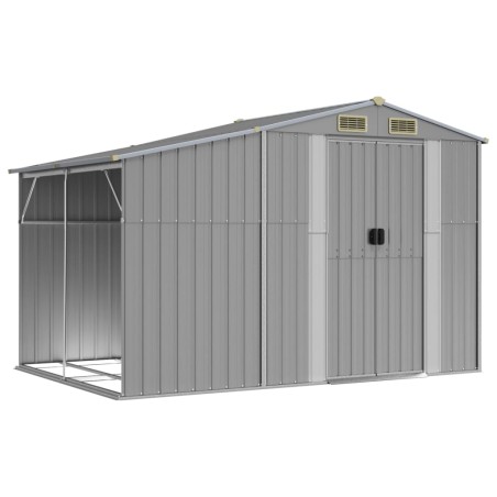 vidaXL Capanno da Giardino Grigio 277x192,5x179 cm in Acciaio Zincato