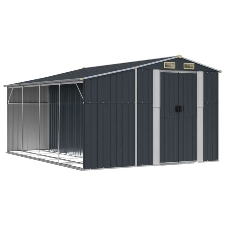 vidaXL Capanno da Giardino Antracite 277x365,5x179 cm Acciaio Zincato