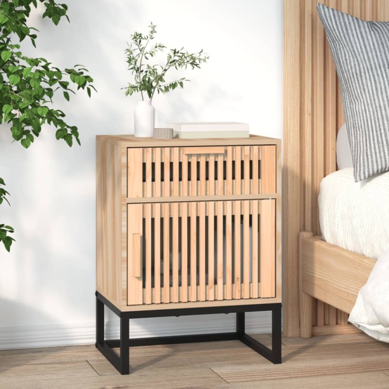 Comodino 40x30x55,5 cm Legno Multistrato e Ferro Comodino 40x30x55,5 cm Legno Multistrato e Ferro