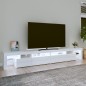 Mobile Porta TV con Luci LED Bianco Lucido 260x36,5x40 cm Mobile Porta TV con Luci LED Bianco Lucido 260x36,5x40 cm