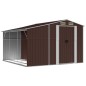 vidaXL Capanno da Giardino Marrone 277x279x179 cm in Acciaio Zincato vidaXL Capanno da Giardino Marrone 277x279x179 cm in Acciaio Zincato