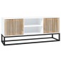 Mobile Porta TV Bianco 105x30x45cm in Legno Multistrato e Ferro Mobile Porta TV Bianco 105x30x45cm in Legno Multistrato e Ferro