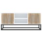 Mobile Porta TV Bianco 105x30x45cm in Legno Multistrato e Ferro Mobile Porta TV Bianco 105x30x45cm in Legno Multistrato e Ferro