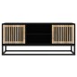 Mobile Porta TV Nero 105x30x45 cm in Legno Multistrato e Ferro Mobile Porta TV Nero 105x30x45 cm in Legno Multistrato e Ferro