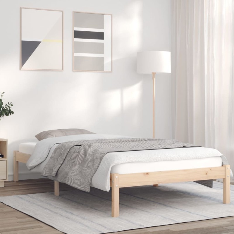 vidaXL Giroletto 90x190 cm in Legno Massello di Pino 3FT Single
