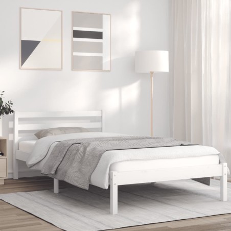 vidaXL Giroletto Bianco 75x190cm Legno Massello Pino 2FT6 Small Single