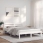 vidaXL Giroletto Bianco 140x190 cm in Legno Massello di Pino