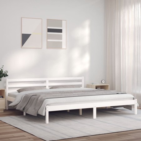 vidaXL Giroletto Bianco 180x200 cm Legno Massello Pino 6FT Super King