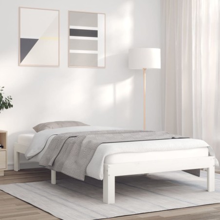 vidaXL Giroletto Bianco 90x200 cm in Legno Massello di Pino