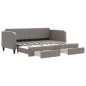 vidaXL Divano Letto Estraibile con Cassetti Tortora 80x200 cm Tessuto vidaXL Divano Letto Estraibile con Cassetti Tortora 80x200 cm Tessuto