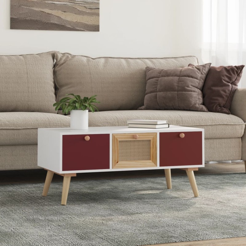 Tavolino da Salotto con Cassetti 80x40x35,5cm Legno Multistrato Tavolino da Salotto con Cassetti 80x40x35,5cm Legno Multistrato