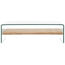 vidaXL Tavolino da Caffè Trasparente 98x45x31 cm in Vetro Temperato