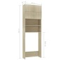 vidaXL Mobile Lavatrice Rovere Sonoma 64x25,5x190 cm Legno Multistrato