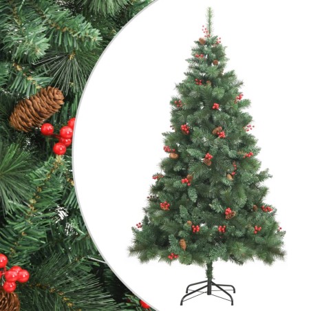 vidaXL Albero Natale Artificiale Incernierato con Pigne e Bacche 240cm