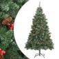 vidaXL Albero Natale Artificiale Incernierato con Pigne e Bacche 240cm vidaXL Albero Natale Artificiale Incernierato con Pigne e Bacche 240cm