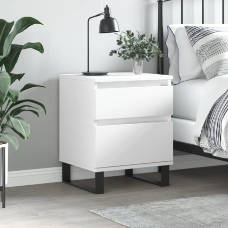 vidaXL Comodino Bianco 40x35x50 cm in Legno Multistrato