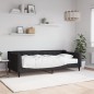 vidaXL Divano Letto con Materasso Nero 90x200 cm in Tessuto vidaXL Divano Letto con Materasso Nero 90x200 cm in Tessuto