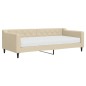 vidaXL Divano Letto con Materasso Crema 90x200 cm in Tessuto vidaXL Divano Letto con Materasso Crema 90x200 cm in Tessuto
