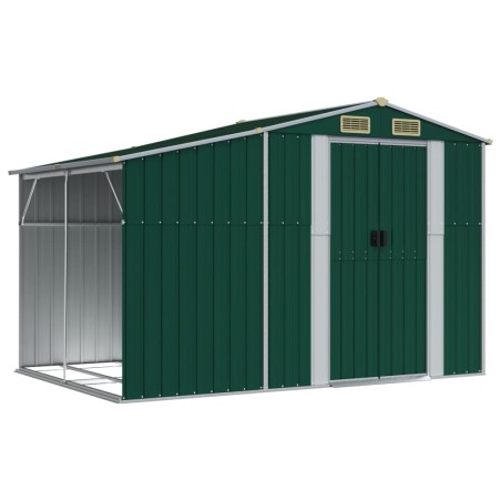 vidaXL Capanno da Giardino Verde 277x192,5x179 cm in Acciaio Zincato