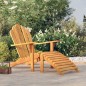 Sedia Giardino Adirondack con Poggiapiedi Legno Massello Teak Sedia Giardino Adirondack con Poggiapiedi Legno Massello Teak