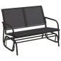Panca Glider Giardino Nera 120,5x76x86,5 cm Textilene e Acciaio Panca Glider Giardino Nera 120,5x76x86,5 cm Textilene e Acciaio